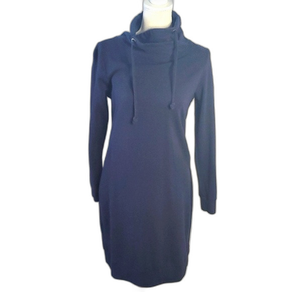 Sweatshirt Dress by Serra Mock Neck Navy blue Size M - Picture 1 of 7